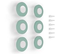 Poliplast - Set da 6 Pomelli, Design a cerchio per Armadio e Cassetti e cameretta bambini, Articolo 414H, Verniciato a mano, Colore Verde