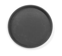 HENDI Vassoio da portata, rotonda, rivestimento antiscivolo, multiuso, per buffet, vassoio di servizio, da cucina, per fast food, per servire cibo e bevande, ⌀280x(H)20mm, polipropilene, nero