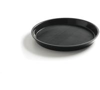 HENDI Vassoio da portata, rotonda, bordo alto, rivestimento antiscivolo, multiuso, per buffet, vassoio di servizio, da cucina, per fast food, cibo e bevande, ⌀360x(H)39mm, polipropilene, nero
