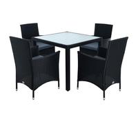Polirattan Arredamento Mobili da Giardino Set Rattan Set Giardino Gruppo Nero
