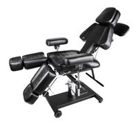 Polironeshop ALABAMA Poltrona lettino multifunzione per tattoo studio estetica (Nero)