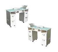 Polironeshop CRETA - Tavolo professionale per manicure, ricostruzione unghie, nail art e trattamenti estetici, ideale per centri estetici, saloni di bellezza (bianco)