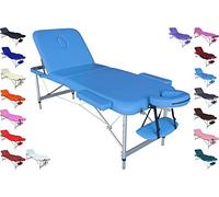 Polironeshop EUROPA lettino portatile in alluminio per massaggi estetica tattoo (azzurro)