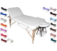 Polironeshop Lettino Massaggio Portatile Pieghevole Professionale - Ideale per Estetica Fisioterapia Ceretta Manicure Pedicure Ricostruzione Unghie e Nail Art Lettini da Massaggio Regolabili (Bianco)