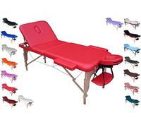Polironeshop Lettino Massaggio Portatile Pieghevole Professionale - Ideale per Estetica Fisioterapia Ceretta Manicure Pedicure Ricostruzione Unghie e Nail Art Lettini da Massaggio Regolabili (Rosso)