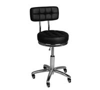 Polironeshop META - Sgabello Ergonomico Regolabile per Massaggi, Centri Estetici, Tattoo, Studio Medico e Manicure Confort e Stabilità (Nero)