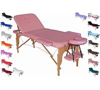 Polironeshop Venere lettino in legno pieghevole per massaggi estetista tattoo (Antico rosa)