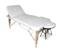 Polironeshop Venere lettino in legno pieghevole per massaggi estetista tattoo (Bianco)