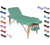 Polironeshop Venere lettino in legno pieghevole per massaggi estetista tattoo (Verde menta)