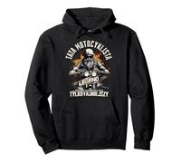 Polish Biker Dad Tata Motocyklista Prezent Dzien Ojca Motor Felpa con Cappuccio