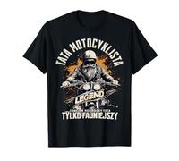 Polish Biker Dad Tata Motocyklista Prezent Dzien Ojca Motor Maglietta