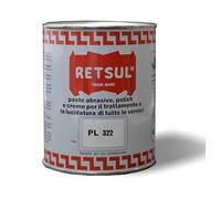 Polish - Pasta abrasiva liquida di consistenza cremosa a base solvente. Utilizzabile a mano o con attrezzature. Pasta per lucidatura finale (1 Kg, Nera 322)