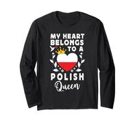 Polish Queen Polish Wife Girlfriend Poland Flag Maglia a Manica