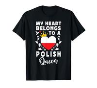 Polish Queen Polish Wife Girlfriend Poland Flag Maglietta
