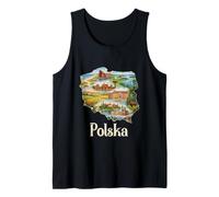 Polish Roots Mappa - Varsavia Cracovia Danzica Polonia Souvenir Canotta