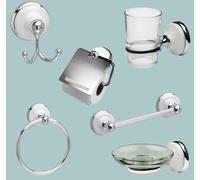 Polished chrome Accessori Bagno Con White Ceramic Inserti