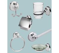 Polished chrome Accessori Bagno White Ceramic Inserti Nero Dahlia Design