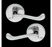 Polished chrome Leva di Scorrimento Vittoriano Rotondo Rosa Maniglia Set RVS01C