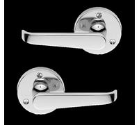 Polished chrome Vittoriano Rotondo Rosa Leva Maniglia Set RV01C