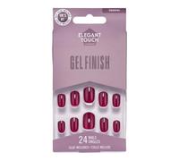 Polished Colour 24 Nails With Glue Squoval Berry Blast