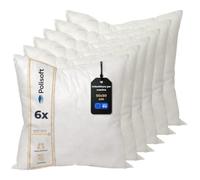 Polisoft Set da 6 Imbottiture 50x50 cm (440g) - Interno in Poliestere Lavabile a 90°C Ipoallergenico - Extra Morbido & Adattabile - Oeko-Tex Cuscini Letto, Divano, Salotto & Arredo, Bianco