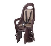 POLISPORT 8406100016 - Seggiolino posteriore ecologico GROOVY CFS per biciclette ruote da 26'' a 29'' adatto a bambini di peso da 9 a 22Kg con ancoraggio al portapacchi color Marrone scuro/Marrone