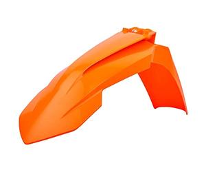 POLISPORT 8574200008 - Parafango anteriore replica OEM realizzato in plastica lucida durevole e resistente compatibile con le moto KTM in colore arancia