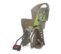POLISPORT 8631400030 - Seggiolino posteriore KOOLAH 29'' per biciclette con ruote da 26'' a 29'' adatto a bambini di peso da 9 a 22Kg con ancoraggio al telaio en color Marrone/Verde