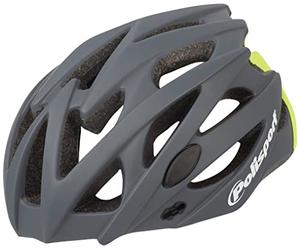 POLISPORT 8739100025 - Casco da bicicletta Twig per uomo e donna Taglia M regolabile (55-58 cm) con visiera rimovibile e certificazione CE a colori Grigio Oscuro/Giallo Fluoro