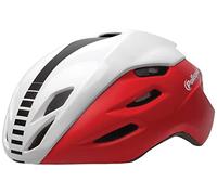 POLISPORT 8739800008 - Casco da bicicletta Aero-R per uomo e donna Taglia L regolabile (58-61 cm) con visiera rimovibile e certificazione CE a colori Rosso Opaco/Bianco Lucido/Nero