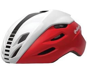 POLISPORT 8739800008 - Casco da bicicletta Aero-R per uomo e donna Taglia L regolabile (58-61 cm) con visiera rimovibile e certificazione CE a colori Rosso Opaco/Bianco Lucido/Nero