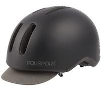 POLISPORT 8740700002 - Casco Commuter Urban city bike per uomo e donna Taglia M regolabile (54-58cm) con visiera e certificazione CE a colori Nero Opaco/Grigio
