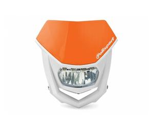 Polisport Maschera Fari Halo LED Bianco/Arancione