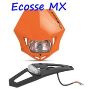 Polisport Mmx Arancione Faro Enduro Strada Legale Posteriore LED Gruppo Ottico