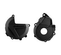 POLISPORT Set Protezione Coperchio Frizione, Accensione E Pompa Acqua - KTM / Husqvarna, nero