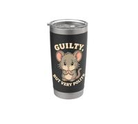 Polite Guilt Mouse Humor Funny Apology Saying Bicchiere termico in acciaio inox doppia parete
