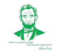 Politica Ritratto Abraham Lincoln Citazione famosa Adesivi da parete in PVC 54x56.6cm Decorazione artistica Verde