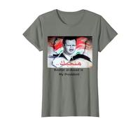 Political Concepts T-shirt Bashar al-Assad il mio presidente Maglietta Unisex Young Adults Grey Small Classic Manica corta
