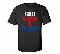 Politici God Pistole & Trump Adulto Unisex Manica Corta T-Shirt-Nero