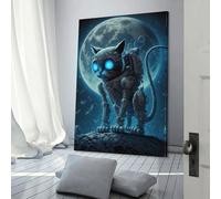 POLIUAWS Arte da parete per camera da letto con il magico ragazzo tigre, graziosa decorazione della stanza, pronta da appendere, quadro da parete 30 x 45 cm