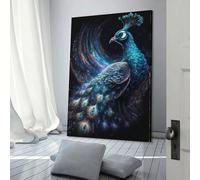 POLIUAWS Cosmic Peacock - Decorazione da parete per camera da letto, ufficio, bagno, 30 x 45 cm