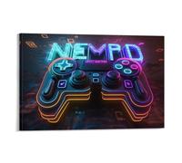 POLIUAWS Neon Game99 - Quadro da parete per camera da letto, stile rustico, 40 x 60 cm