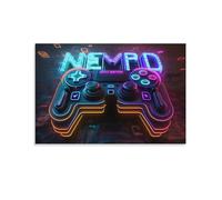 POLIUAWS Neon Game99 - Quadro murale da parete per soggiorno, bambini, ragazza, ragazzo, festa di compleanno, regalo, arte moderna da parete, 50 x 75 cm