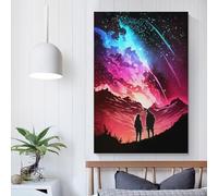 POLIUAWS Oltre il cosmo, poster su tela, arte da parete, stampe artistiche da parete, camera da letto, cucina, compleanno, moglie, marito, forniture, decorazione per la casa, 60 x 90 cm