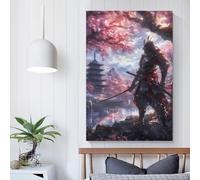 POLIUAWS Poster "Il potere dei samurai", opere d'arte tela, spazio, arte murale, stampe, decorazione domestica, dipinti moderni, 40 x 60 cm