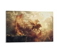 POLIUAWS Quadro da parete con leone volante, decorazione per il bagno rustico, 30 x 45 cm