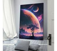 POLIUAWS Quadro su tela raffigurante un desiderio di viaggiare cosmico, decorazione da parete, poster di nozze, 50 x 75 cm
