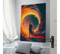 POLIUAWS Stampe da bagno con motivo viaggiatore nel tempo per pareti di casa, grande arte murale, 40 x 60 cm