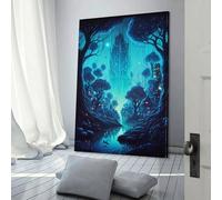 POLIUAWS WTD - Stampa su tela "Piccolo villaggio nella giungla", arte da parete, per soggiorno, decorazione della casa, poster di nozze, decorazione per la casa, 30 x 45 cm