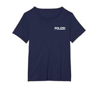 Polizei Polizia Tedesca Germania Applicazione della Legge (Doppia Lati) Maglietta, Donna Plus-Size, Navy, 1X